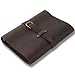 Ancicraft Leather Refillable Journal for Men Women A5 Binder Diary Planner Agenda 6-ring with Vintage Buckle Lined Craft Paper (Dark brown with buckle A5)