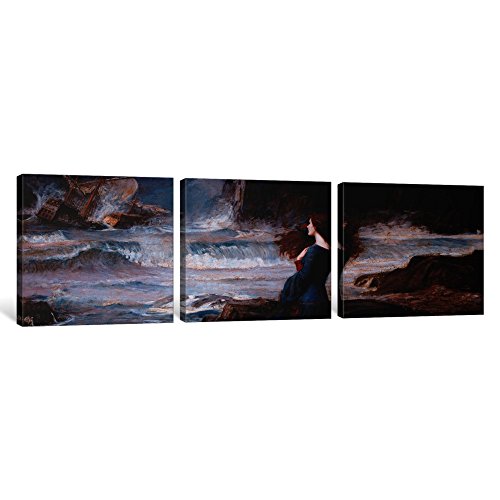 iCanvasART 3 Piece Miranda, The Tempest Canvas Print by William Waterhouse, 1.5 by 36 by 12-Inch