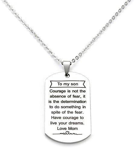 To My Son Dog Tag Gifts Necklace Mother Son Pendant Military Mother To Son Birthday Gift