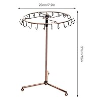 12-Inch Jewelry Tree Stand White Metal and Wood Basic Adjustable Height with Large Storage for Necklaces Bracelets Earring White and Natural Color