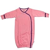Babysoy Organic Cotton Baby Girls Kimono Bundler Gown (Petal & Eggplant, 3-6 Months)