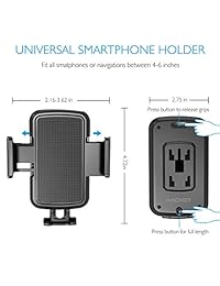 Amoner - Soporte universal para CD y teléfono móvil para coche compatible con todos los smartphones de hasta 6,5 pulgadas