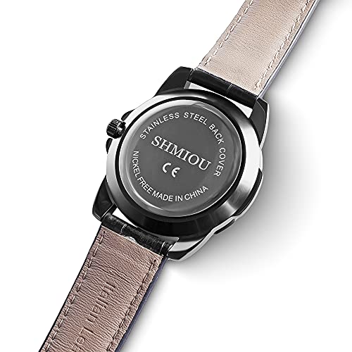 SHMIOU Montre de Sport Unisexe Bracelet en Cuir résistant à l\'eau Lumineux Quartz analogique Mode Montre-Bracelet Montres