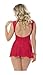 Escante Women's Cowl Neck Low Back Chemise and G-String