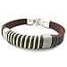 KONOV Mens Leather Rope Bracelet, Tribal Braided Cuff Bangle, Brown