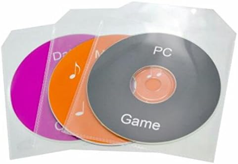 High Quality CD/DVD Clear Plastic Sleeves (Pack of 100) + Bonus