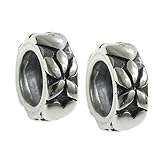 Sterling Silver Infinity Love Floral Heart European Bead Spacer Charm Set
