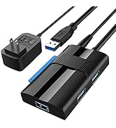 SATA to USB 3.0 Adapter, ABLEWE Hard Drive Adapter Converter Cable with 3 USB 3.0 Ports for Exter...