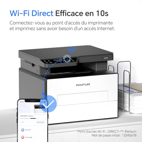 PANTUM BM4209DW Multifunction Laser Printer Copier Scanner, Black and White, Automatic Duplex Printing, Anti-Jam, USB & Wi-Fi, Airprint/Mopria APP