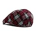 ZLSLZ Mens Unisex Newsboy Hat Cotton Flat Plaid Ivy Irish Cabbie Caps (winegezi)