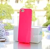 Sannysis 1PC Elegant Pure Color Soft TPU Gel Silicone Skin Case Cover Skin for iPhone 5 5G 5S (Hot Pink)