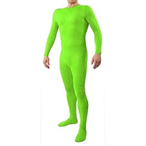 Ensnovo Adult Lycra Spandex One Piece Unitard Full Bodysuit Costume Fluorescent Green, Customized