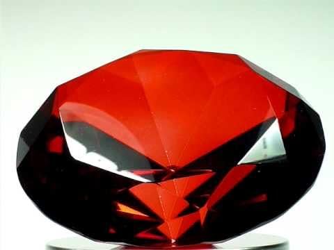 Beautiful Gaint Birthstones Paperweight Glass Diamond 100mm Crystal, Ruby