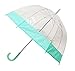 Clear Bubble Umbrellas Green Trim, Transparent Umbrella, Dome Shape Umbrella