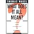 What Does It All Mean?: A Very Short Introduction to Philosophy