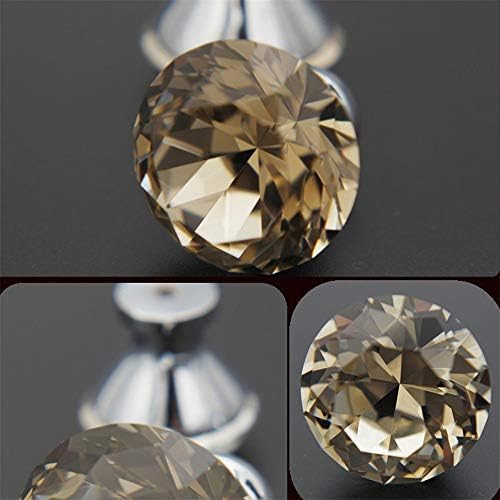 Pulls Cabinet Handle Crystal Drawer Knobs 10 × 40mm40mm Clear/Champagne/Black Crystal Cut Geometric Rhombic Cut Glass Handles Knobs Pulls For Cupboard Cabinet Dresser Wardrobe Drawer + Screws for Hom
