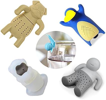 Loose Leaf Tea Infuser Set of 4 Cute Infusers - Packed in a Box Plus a Bonus Cup Marker