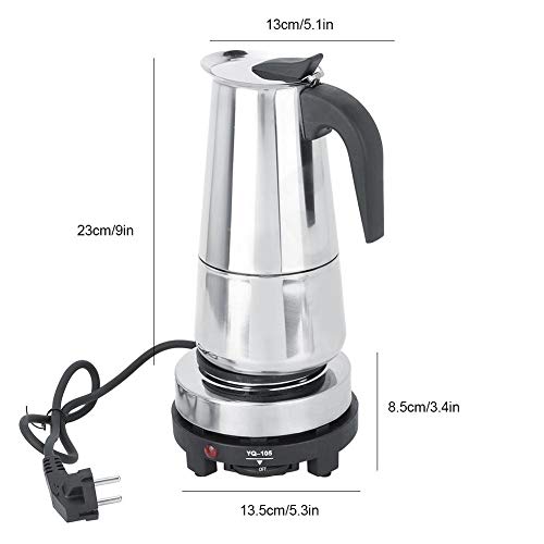 Oumij1 450 ml elektrische Kaffeekanne - Espressomaschine aus Edelstahl - italienische Kaffeemaschine - für… – Bild 7