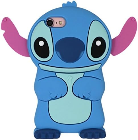 Emily Fashion Cute 3D Cartoon Blue Alien Dog Silicone Case Cover for iPhone X 8 Plus 6S 6 Plus 6SE 5S 5 SE 5C/Samsung Galaxy S8 Plus S7 S6 Edge Note 8 Note 5 S5 J7 J5 ON5 J3 Prime Mini 2017 2016 J7 V