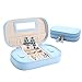 JL LELADY JEWELRY LELADY Small Jewelry Box Portable Travel Jewelry Case Organizer Faux Leather Storage Holder with Mirror for Earrings Rings Necklaces, Gifts for Women Girls Small Size (Sky Blue)