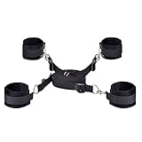 Under Bed Restraint Kit, Tetris Extra-Strength Strap with Wrist/Ankle Cuffs Bondage Set-Black
