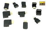 Multiple Hdmi Cable Connector Adapters Kit (10 Adapters) 4K, 1080p, 3D, HDMI 2.0, UHD Adapters
