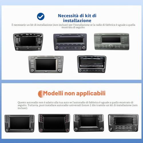 Eonon 9 Inch Car Radio for Volkswagen Seat Skoda Polo Golf V/VI Android 13 8GB+128GB 4G CarPlay Android Car Wifi GPS Bluetooth DSP EQ MirrorLink Reversing Camera