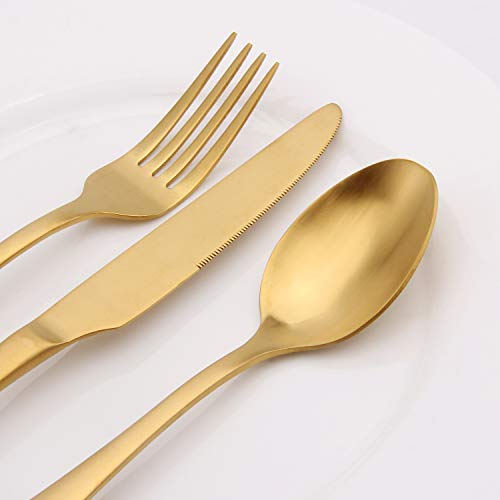 Vanys Matte Gold Silverware Set, 20Piece Stainless Steel kitchen