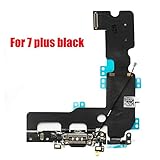 Afeax OEM USB Charging and Headphone Jack Port Dock Connector + Mic Flex Cable + Cellular Antenna Replacement for iPhone 7 Plus 5.5" (Black)