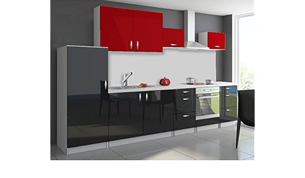 Cocina completa 3m 20, lacada, color blanco y negro: Amazon.es: Hogar