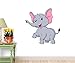 Wallmonkeys Elephant Cartoon Dancing Wall Decal Peel and Stick Graphic (12 in H x 12 in W) WM257455