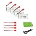 Noiposi 3.7V 680mah 20c 4Pcs Lipo Battery with X6 Charger for Syma X5HC X5HW X5UC X5UW RC Quadcopter