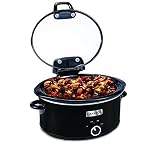 Crockpot Metallic Cooker with Hinged Lid, 6 quart, Black (SCCPVM600H-BI)