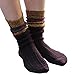 Bienvenu lady's 5 Pack KnitWinter Warm Stripe Slouch Crew Socks, Black