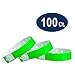 100 WristCo Neon Green Plastic Wristbands for Events – Extended Wear, Secure Snap Prevents Reuse – Premium-Grade Bracelets