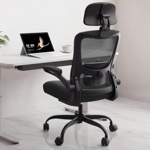 Ergonomic Office Chair for Long Hours, Adjustable Padded Lumbar Support for Lower Back Relief, 330 lb Capacity, Comfortable Computer Desk Chair for Home Office, Work & Study