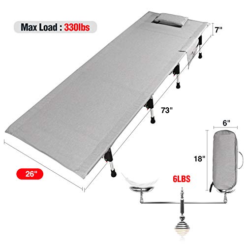 CAMPMOON Ultra Lightweight Backpacking Cot for Tent, Upgraded Sturdy