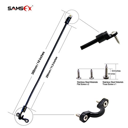 SAMSFX Kayak Poly Rod Tamer Straps Holder Rod Saver Deck Mount Connector for Boat & Marine Fishing (Black-2pcs) - Thumbnail 2