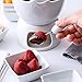 MALACASA Fondue Pot Set Two-layer Porcelain Tealight Chocolate Fondue with Dipping Bowls and Forks for 6, Cheese Fondue or Butter Fondue Set, White