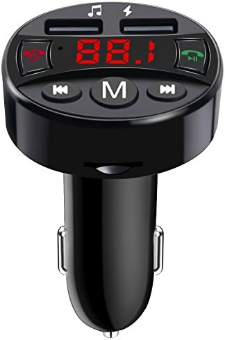 Bluetooth FM Transmitter,Xmon Wireless In-Car FM Adapter Car Kit [Micro SD/TF Card Slot] with USB Car Charging for iPhone, Samsung, LG, HTC, Nexus, Motorola, Sony Android Smartphone