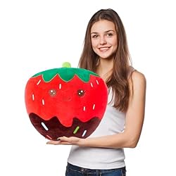PLAYNICS Large Chocolate Strawberry Plush Pillow