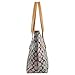 Micom Casual Signature Printing Pu Leather Tote Shoulder Handbag with Metal Decoration for Women (P Signature and Felt Insert Purse)