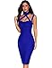 meilun Womens Sleeveless Bodycon Dress Bandage Straless Dress (L, Blue)