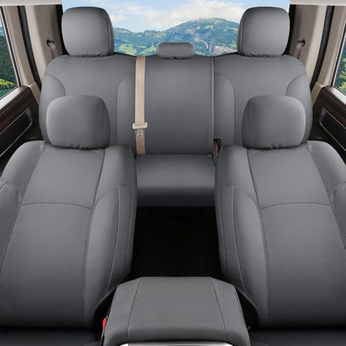 Coverado Chevy Silverado Waterproof Canvas Seat Covers Full Set, Fit for Silver…