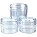 Beauticom 12 Pieces 30 Gram 30 ML (1 Oz) Small Round Clear Jars with Screw Cap Lid for Mineralized Makeup Powdered Foundation Eye Shadow Pigments and More - BPA Free