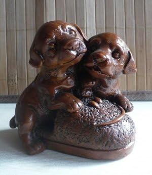 Statue Chiots Statue Figurine Chiot Dans Chaussons Figurine