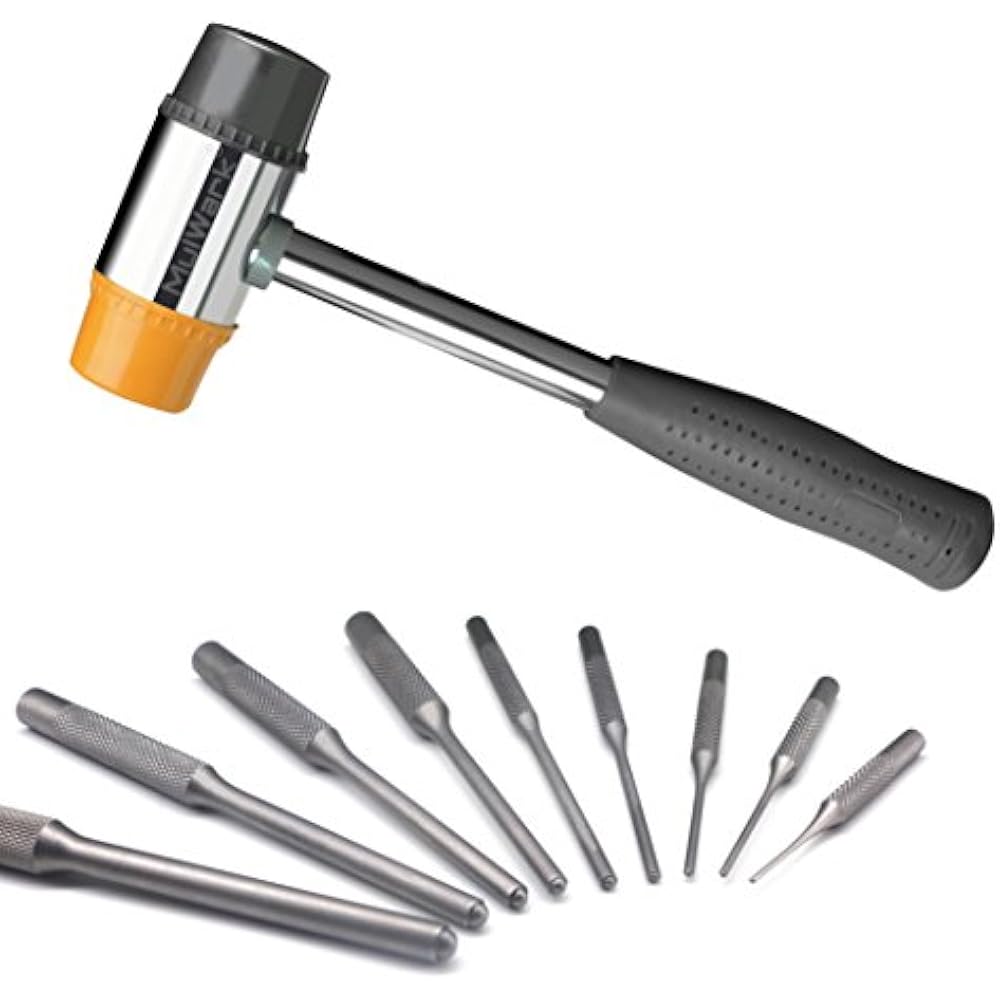 10pcs Gun Bolt Catch Roll Pin Punch Set & 35mm Small DoubleFaced Soft