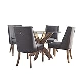 Powell Natural Grey Modern Wood Parnell X Base Five