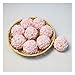 WMAOT 9pcs 3.5'' Artificial Rose Satin Flower Foam Balls for Bridal Wedding Centerpiece Party Ceremony Decoration (Pink)