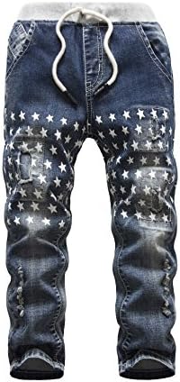 Star Ripped Skinny Boys' Jeans Slim Fit Pants for Kids and Big Boys (6, Blue 1006)